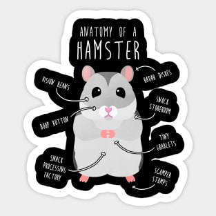 Winter White Dwarf Hamster Anatomy Sticker